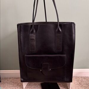 Frye Black Leather Tote Bag